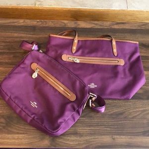 COACH SAWYER CROSSBODY IN POLYESTER TWILL AND COACH SAWYER TOTE IN POLYESTER